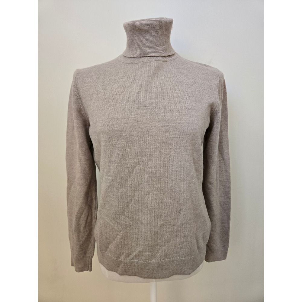 Brooks Brothers 100% Merino Wool Turtleneck Sweater XL Beige Tan